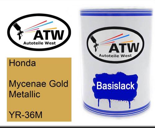 Honda, Mycenae Gold Metallic, YR-36M: 500ml Lackdose, von ATW Autoteile West.